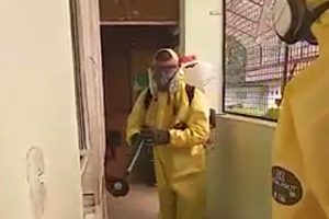 Sanitização de ambientes e superfícies